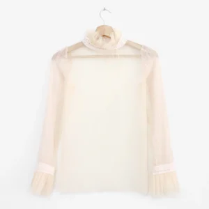 Blusa de encaje melón